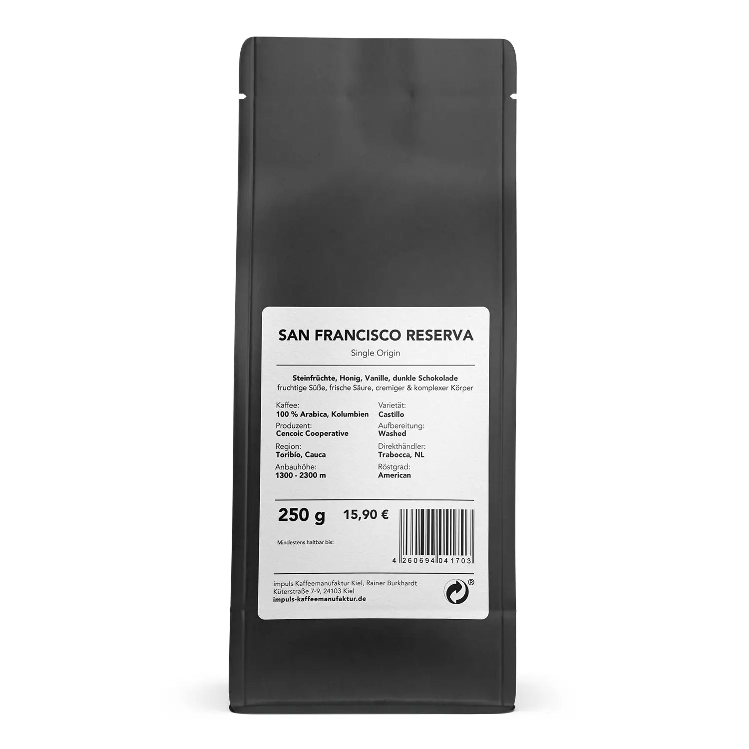 San Francisco Reserva, Filterkaffee, 100% Arabica, Kolumbien